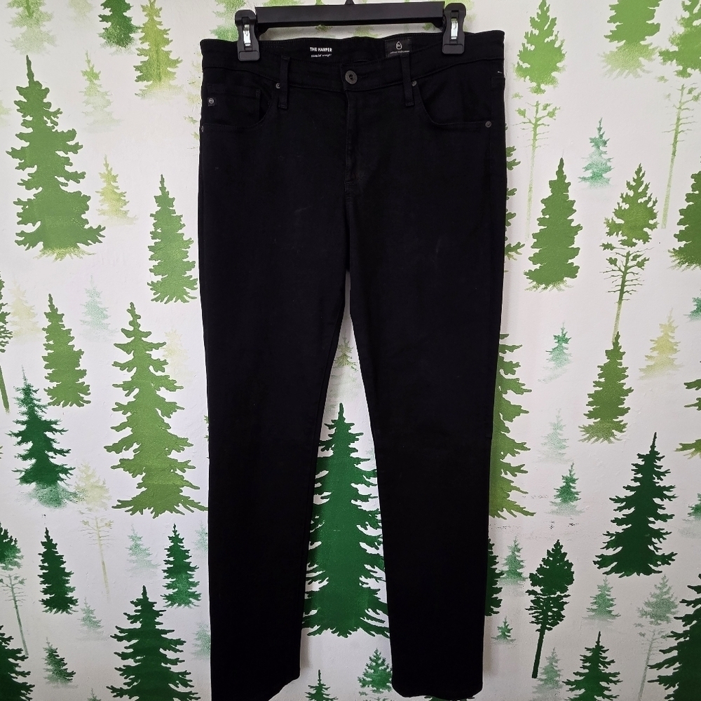 AG Adriano Goldschmied Women's Black Straight Leg Jeans